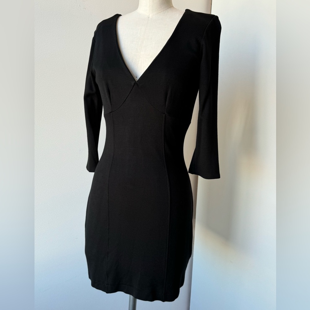 Velvet Little black Dress soft thick stretch size P (xs)